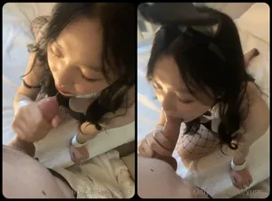 Thỏ con nứng thích liếm buồi to
